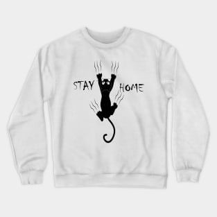 stay-home-quarantine-cat Crewneck Sweatshirt